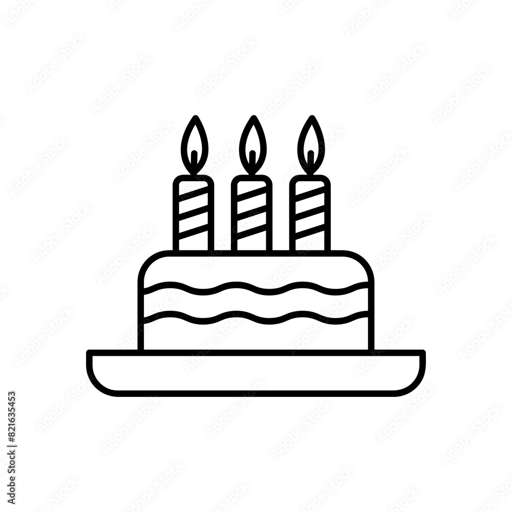 Birthday cake icon vector, simple liner vector illustration for web and app on white background..eps Birthday cake icon vector, simple liner vector illustration for web and app on white background..eps