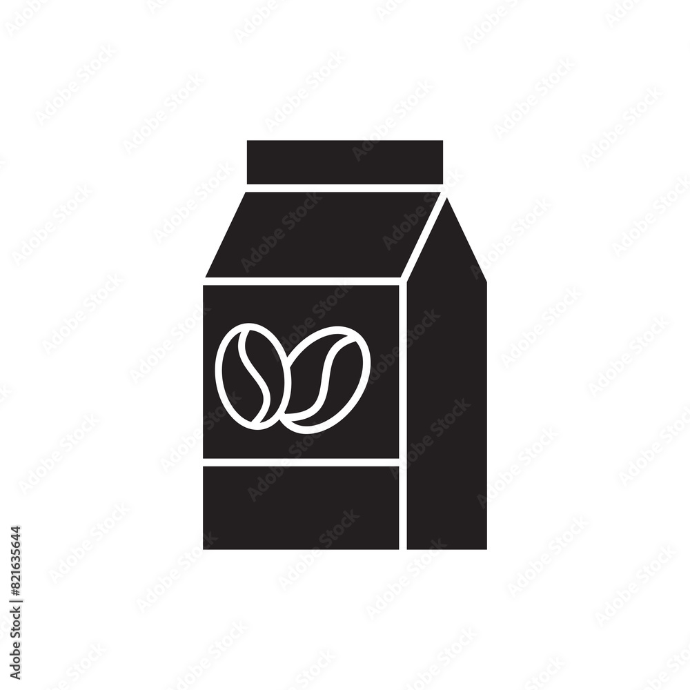Coffee bean bag simple flat vector black illustration on white background..eps Coffee bean bag simple flat vector black illustration on white background..eps