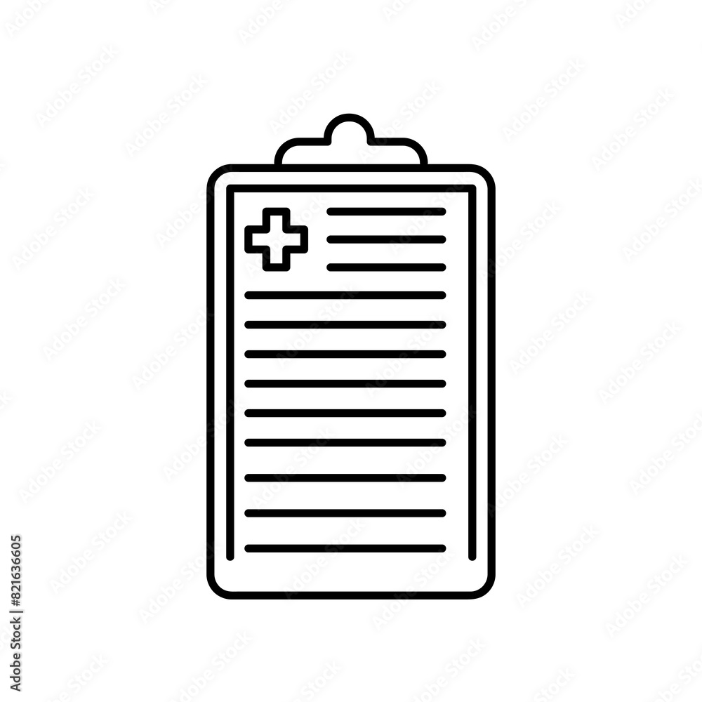 Medical history outline icon. vector simple flat black trendy style illustration on white background..eps Medical history outline icon. vector simple flat black trendy style illustration on white background..eps