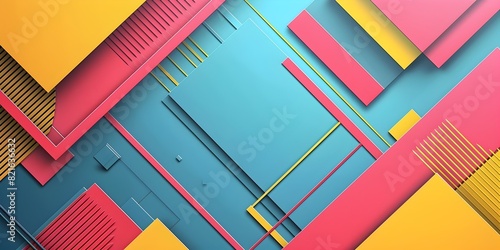 Colorful Abstract Geometric Frame for Minimalist Digital Art and Product Presentation Backgrounds