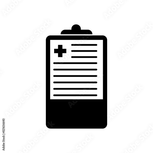 Medical history vector flat black simple illustration for web and app on white background..eps