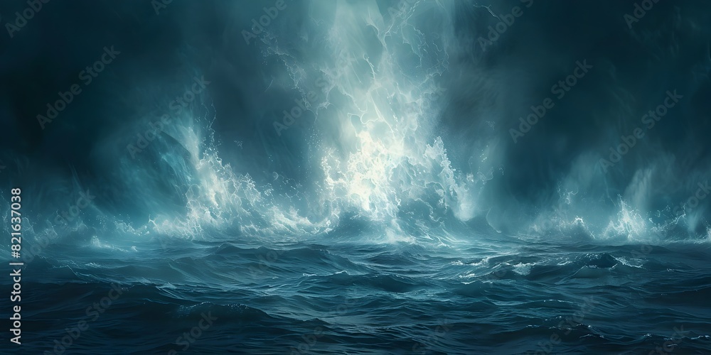 Turbulent Oceanic Vents Powerful Mysterious and Otherworldly Digital Painting of a Churning Stormy Deep Sea Landscape