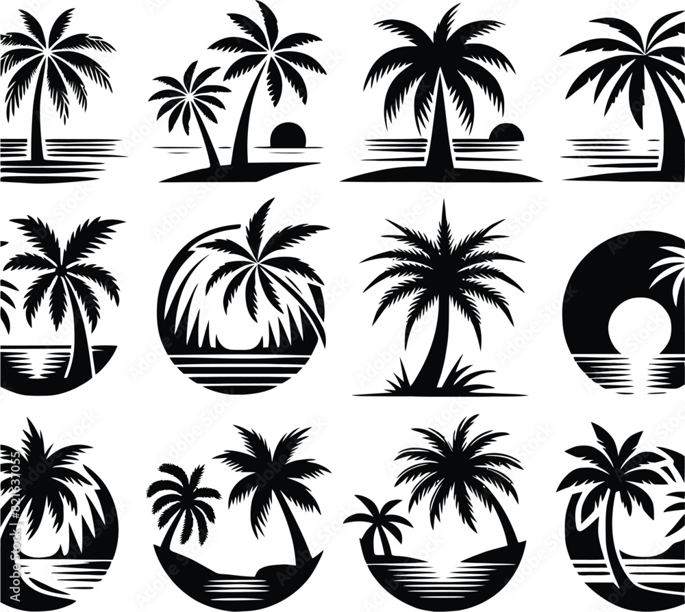Palm tree silhouette vector Palm tree silhouette vector