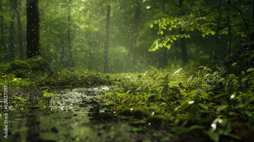 Acid rain damage on forest vegetation  showcasing environmental effects.