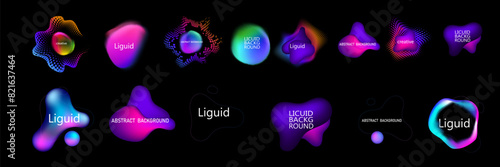 Gradient neon color sphere. Round holographic gradients. Glowing bright liquid gradient shape. Curved line for banner and flyer, social media.