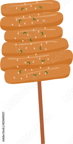 Tableau sur toile Sotteok or Korean Rice Cake Skewers
