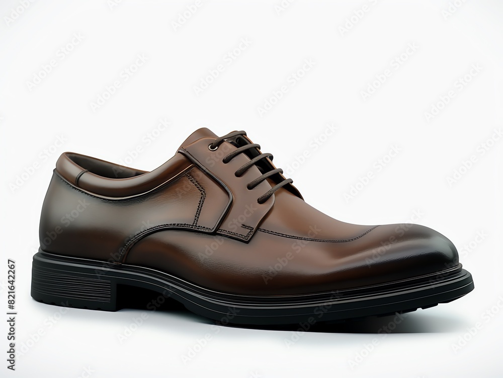 a brown shoe with black sole a brown shoe with black sole