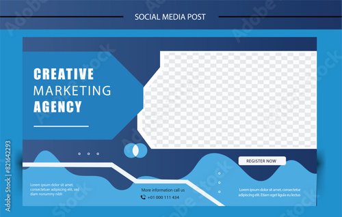  We are digital marketing solution agency social media post template. online webinar, online meeting, busines post, banner