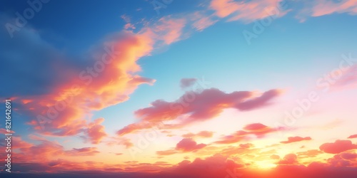 a blue sky with pink clouds