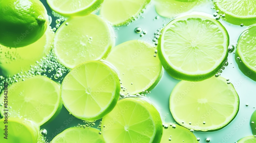 lime slices of lime floating in water lime slices of lime floating in water