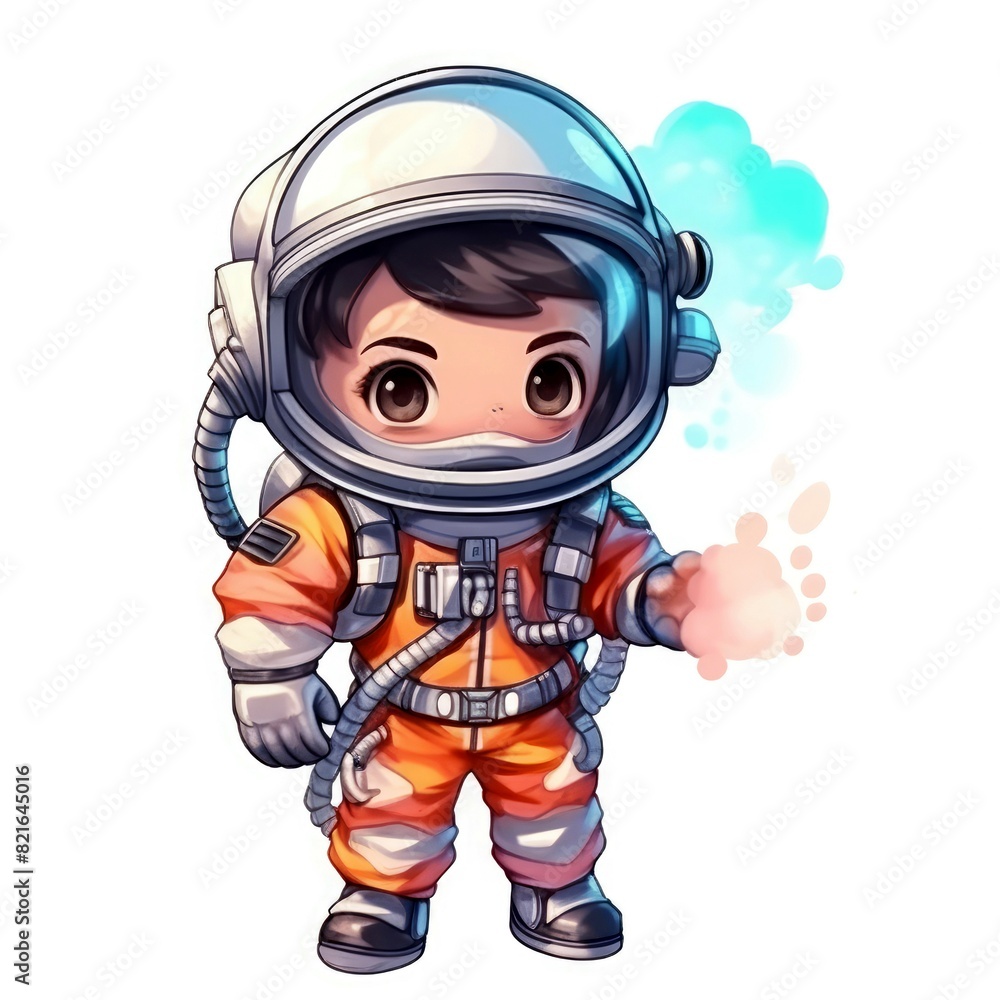 Art illustration Character astronaut isolated background Art illustration Character astronaut isolated background