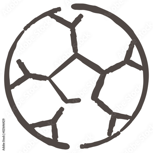 シンプルなサッカーボールのアイコン（線画）