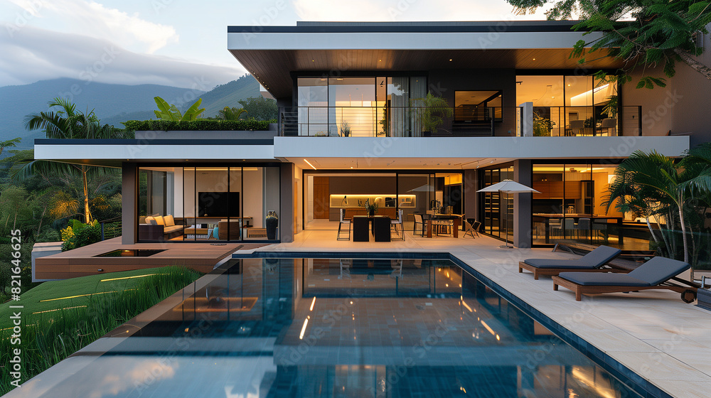 Fototapeta premium Modern_house_with_pool