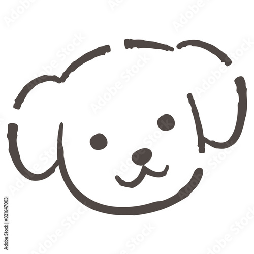 シンプルな手描きの犬のイラスト