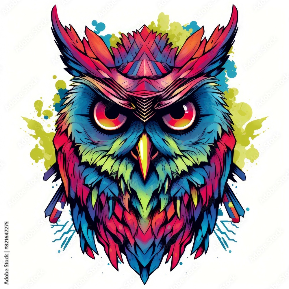 Art illustration Character owl isolated background Art illustration Character owl isolated background