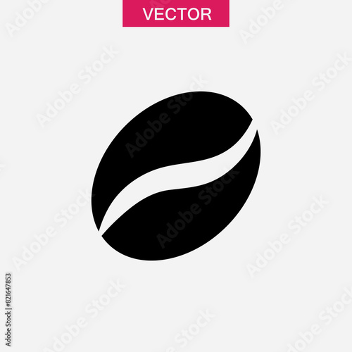 coffee bean vector flat simple illustration on white background..eps