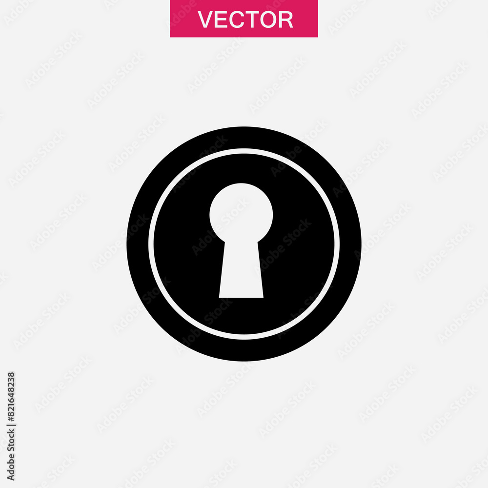 Keyhole icon vector, flat black simple illustration for web and app on white background..eps Keyhole icon vector, flat black simple illustration for web and app on white background..eps