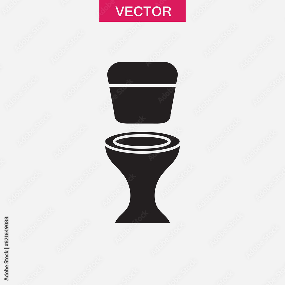 Toilet icon vector, vector flat black illustration on white background..eps Toilet icon vector, vector flat black illustration on white background..eps