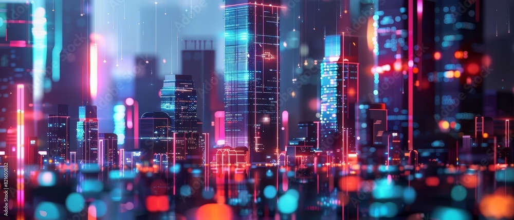 Banner for business showcasing a subscription service using the freemium model, rendered in 3D styles with a sharpen hitech banner and a blurry cityscape background Banner for business showcasing a subscription service using the freemium model, rendered in 3D styles with a sharpen hitech banner and a blurry cityscape background