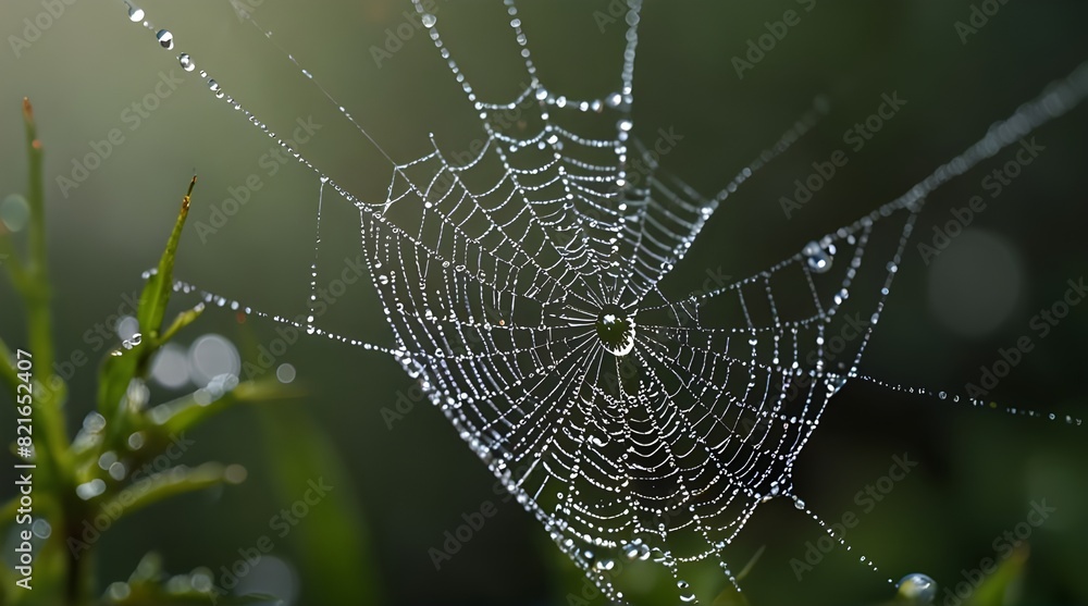 spider web with dew drops.generative.ai