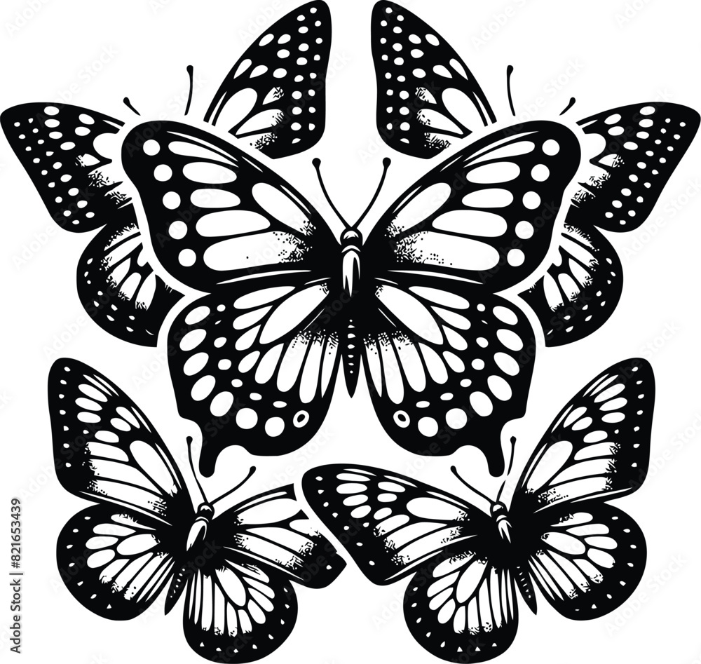 Obraz premium butterfly silhouette vector