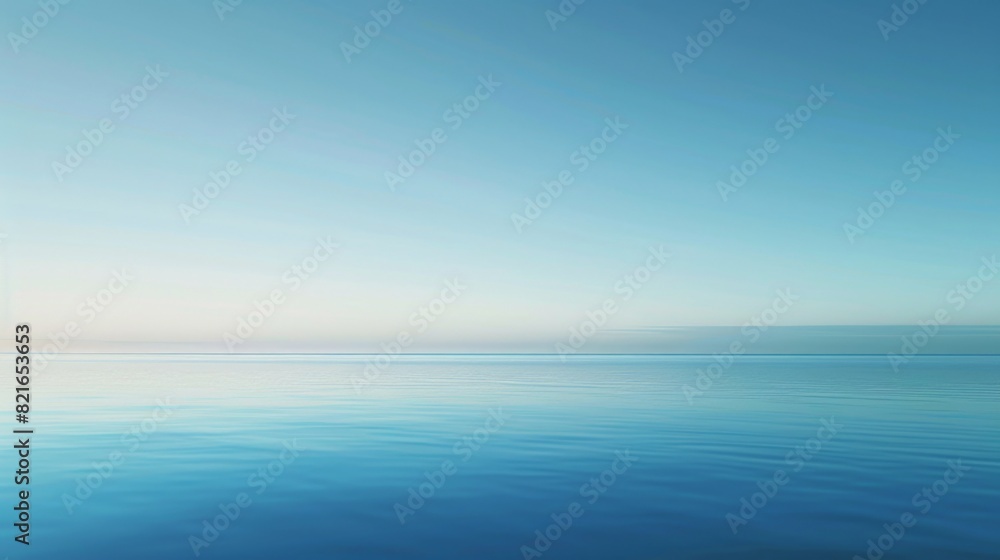 Obraz premium Serene Blue Ocean Horizon Under Clear Sky