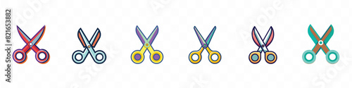 Scissors icon, Scissors icon logo isolated on transparent background, Scissors vector icon. Illustration Vector graphic of scissor icon, Scissors icon