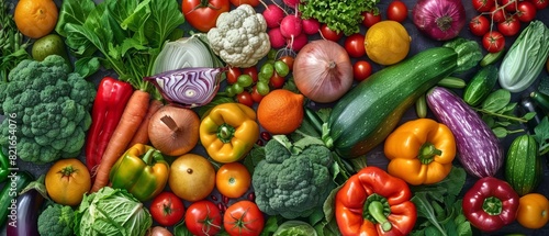 Fresh vegetables background of a vibrant and lush assortment  showcasing the beauty and diversity of plantbased foods