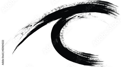 Wallpaper Mural Grunge Brush Wave. Abstract surfing Icon .ink curved line , Vector paintbrush, brush strokes templates. Grunge Wave Logo Element. Surfing Icon, paintbrush with black ink in old style, abstract circle Torontodigital.ca