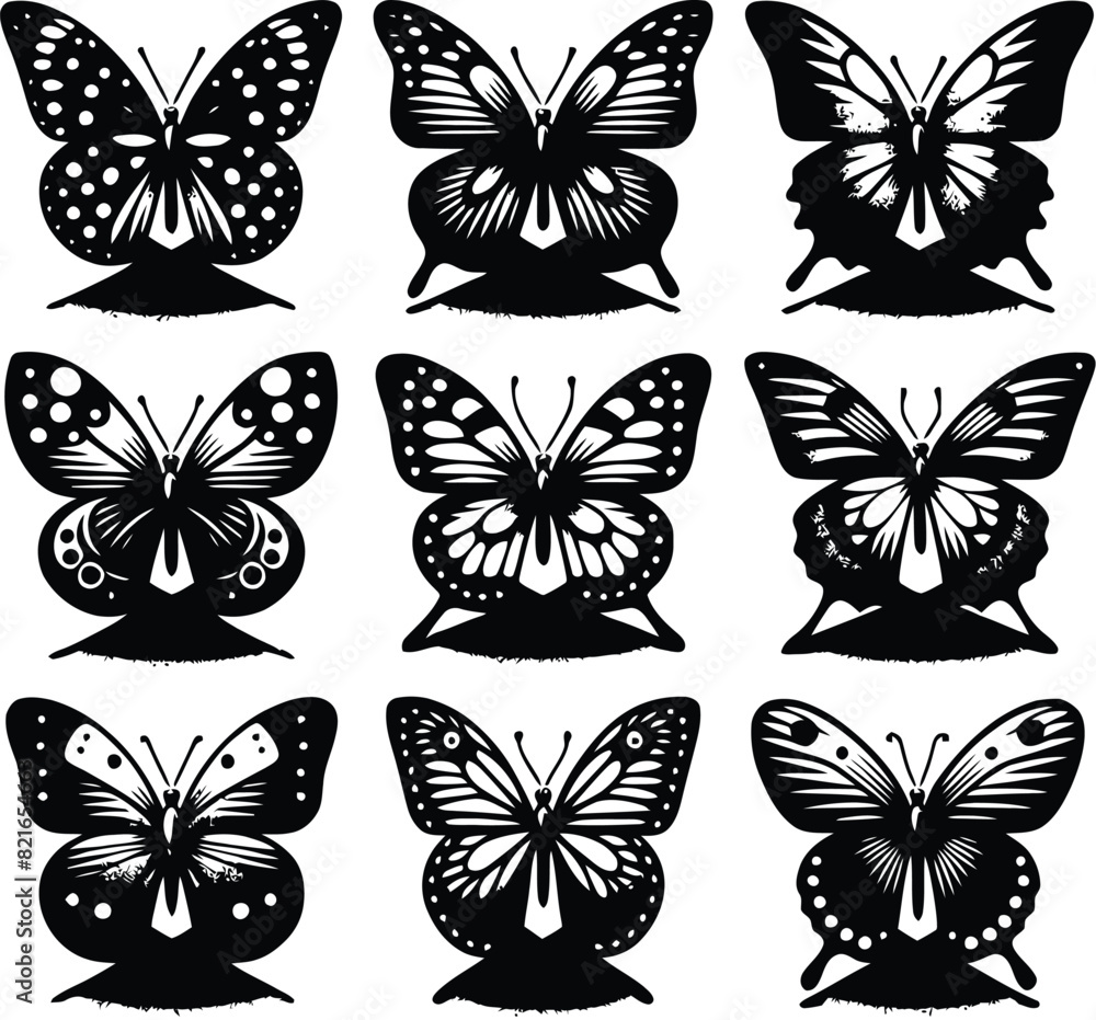 Fototapeta premium butterfly silhouette vector