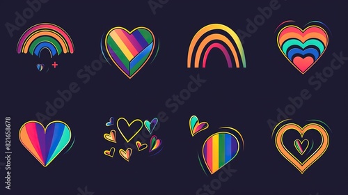 LGBTQ pride logo , Pride symbol set , Rainbow pride icon
