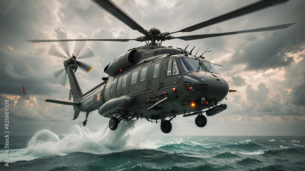 AI image generate rescue helicopter in the middle of the sea AI image generate rescue helicopter in the middle of the sea