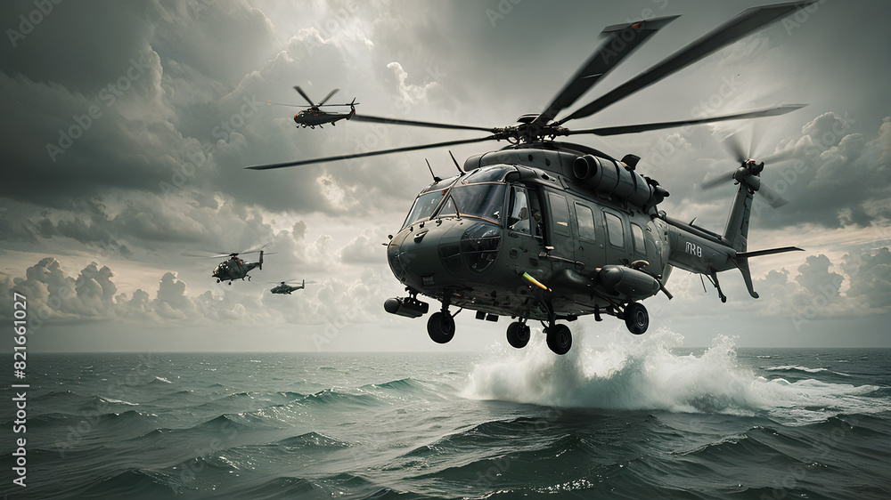 AI image generate rescue helicopter in the middle of the sea AI image generate rescue helicopter in the middle of the sea