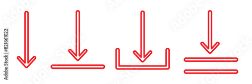 Download icon set. Download vector icon. Files download and upload icons symbol in line and flat style on white background. Vector illustration. 11:11