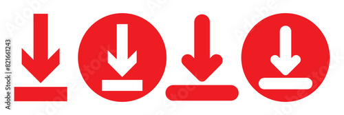 Download icon set. Download vector icon. Files download and upload icons symbol in line and flat style on white background. Vector illustration. 11:11