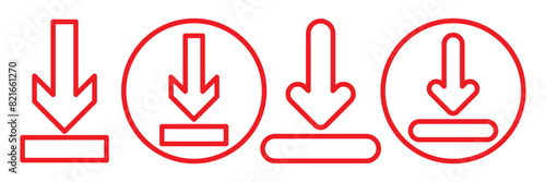 Download icon set. Download vector icon. Files download and upload icons symbol in line and flat style on white background. Vector illustration. 11:11