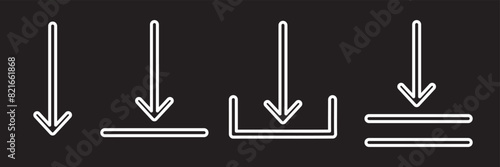 Download and upload icon buttons set. White download or upload icon. Files download and upload icons symbol in line and flat style on white background. Download icon files, vector set. 11:11