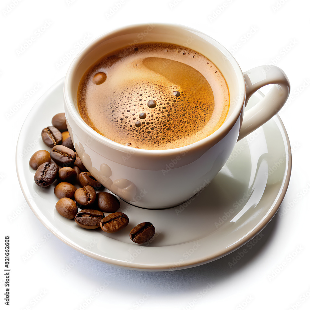 Fototapeta premium Hot Coffee cup on white background