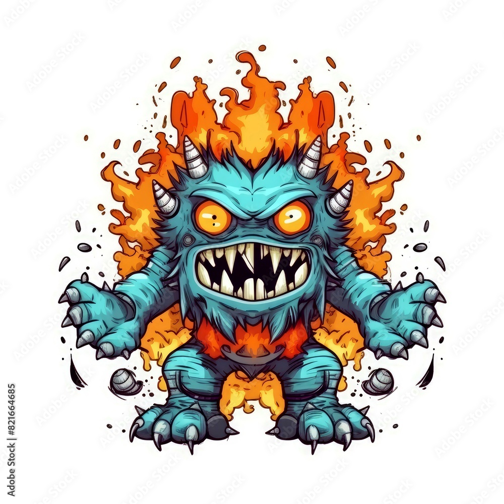 Art illustration Character Cute Monster isolated background Art illustration Character Cute Monster isolated background