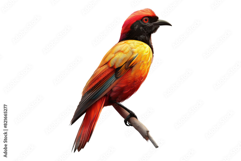 Fototapeta premium Crimson bird isolated on transparent background