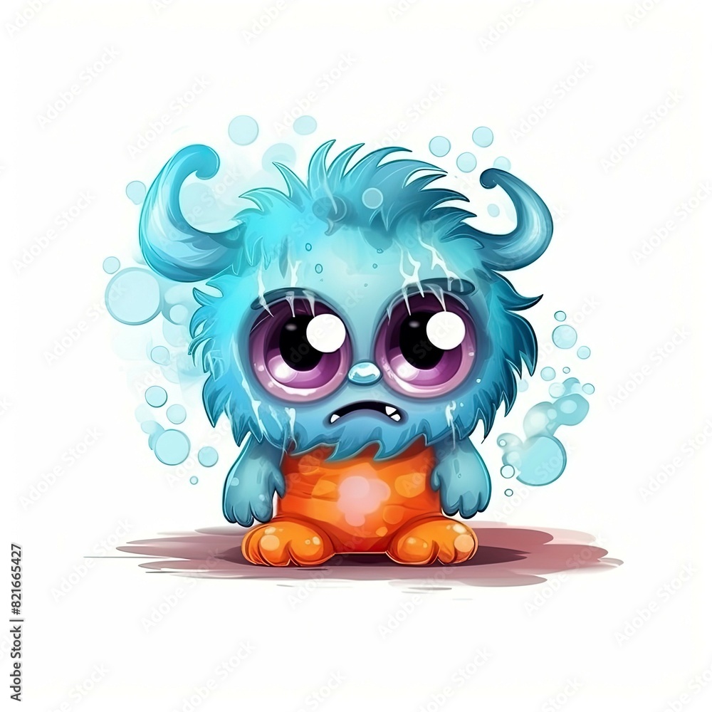 Art illustration Character Cute Monster isolated background Art illustration Character Cute Monster isolated background