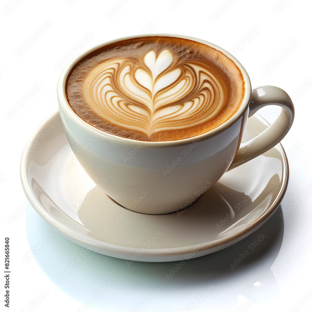 Hot Coffee latte cup on white background Hot Coffee latte cup on white background