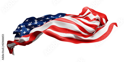 USA or American flag isolated on white background 3D render