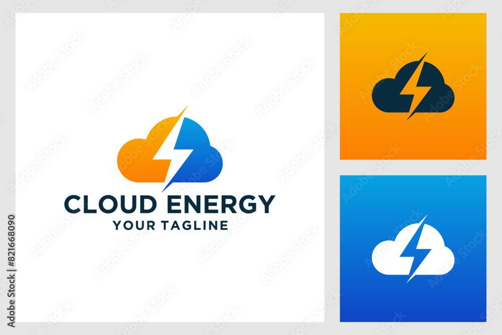 Obraz premium Cloud energy logo design vector