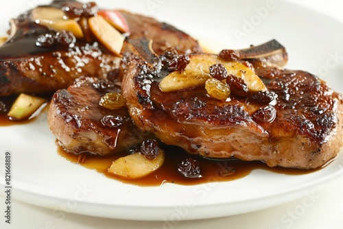 Mouthwatering Apple-Raisin Glazed Pork Chops