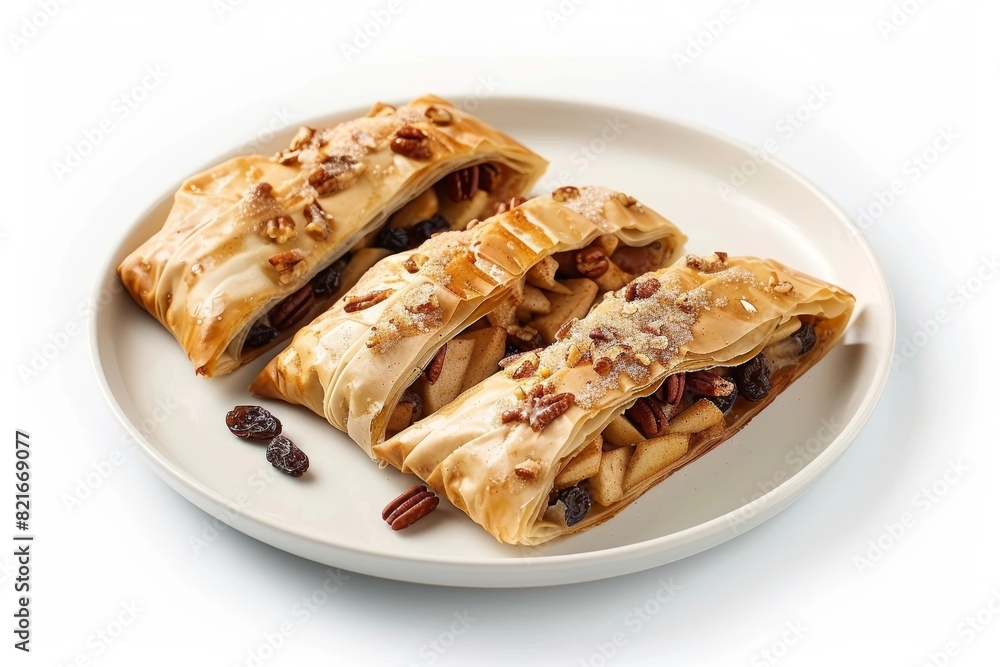 Sweet and Nutty Apple and Pecan Strudels with Golden Brown Crust Sweet and Nutty Apple and Pecan Strudels with Golden Brown Crust