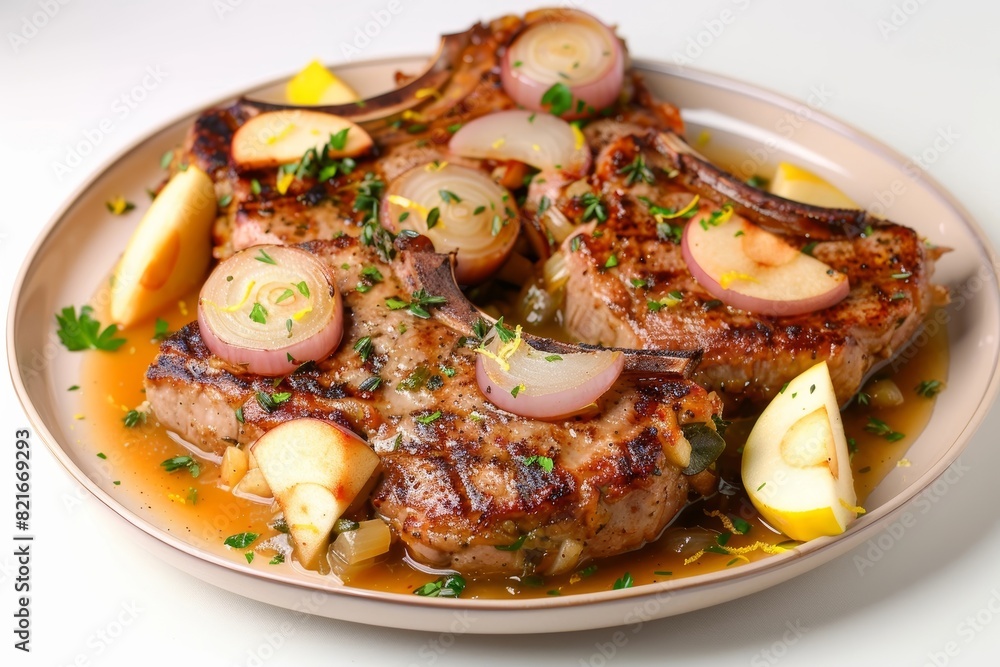 Tantalizing Apple and Onion-Stuffed Pork Chops with Zesty Orange-Pineapple Sauce Tantalizing Apple and Onion-Stuffed Pork Chops with Zesty Orange-Pineapple Sauce