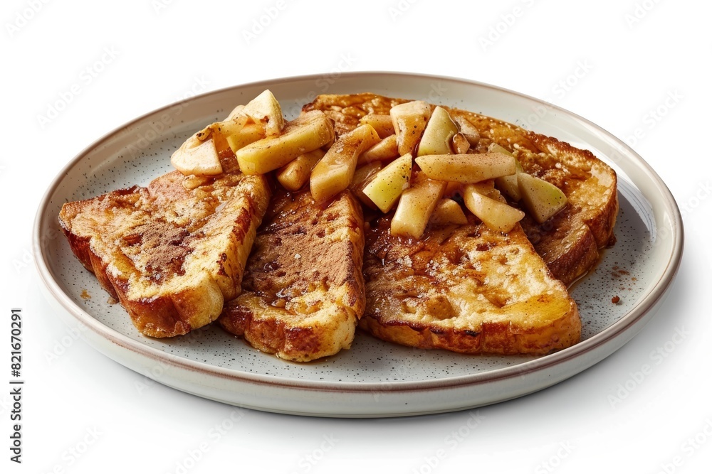 Indulgent Apple Pie French Toast with Aromatic Cinnamon and Nutmeg Infused Flavors