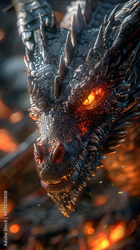 Imposing Mythical Dragon Hovers Over Broken Blade and Pulsing Heart in Nightmarish,Cinematic Scene Imposing Mythical Dragon Hovers Over Broken Blade and Pulsing Heart in Nightmarish,Cinematic Scene