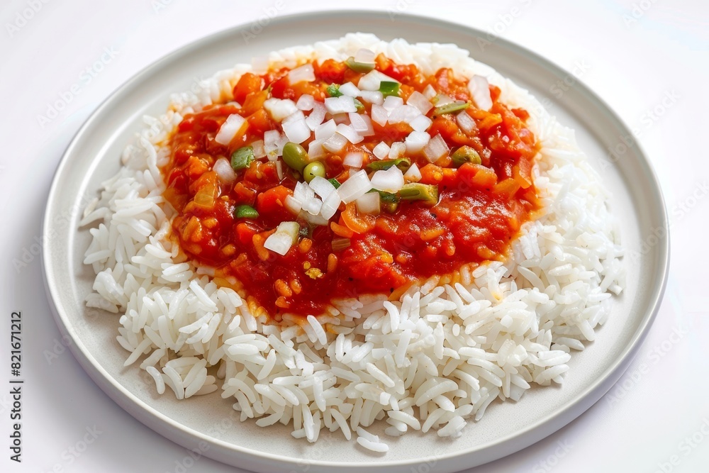 Delicious Red Rice with Spicy Tomato and Fresh Jalapeno Delicious Red Rice with Spicy Tomato and Fresh Jalapeno